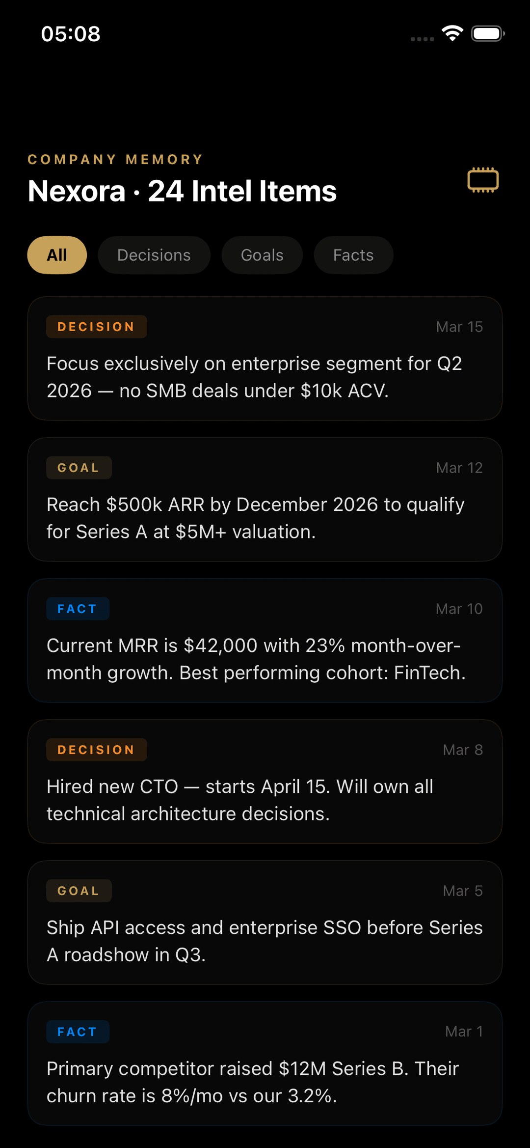 Consul company memory feed